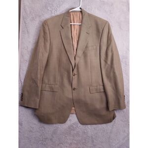 Lauren Ralph Lauren Blazer Mens 43L Long Silk Wool Blend Brown Gray Sport Coat